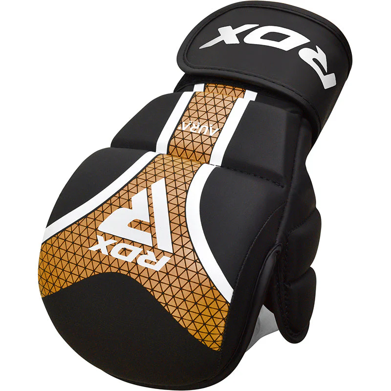 Gants De Boxe RDX T17 Aura - 10 Oz, Noir, Similicuir - MMA, Muay Thai, Sparring - Neufs
